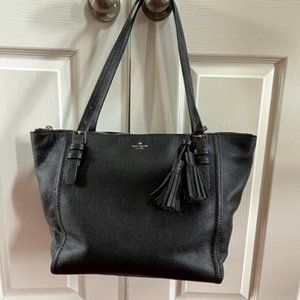 kate spade Black Leather Tote Bag